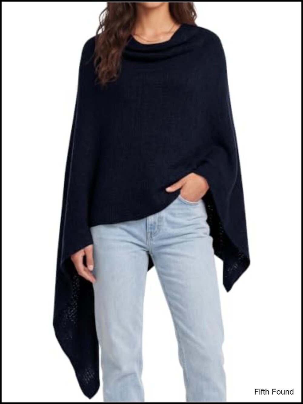 Womens Soft Knit Poncho Sweater Cowl Neck Shawl Wrap Cape Top One Size